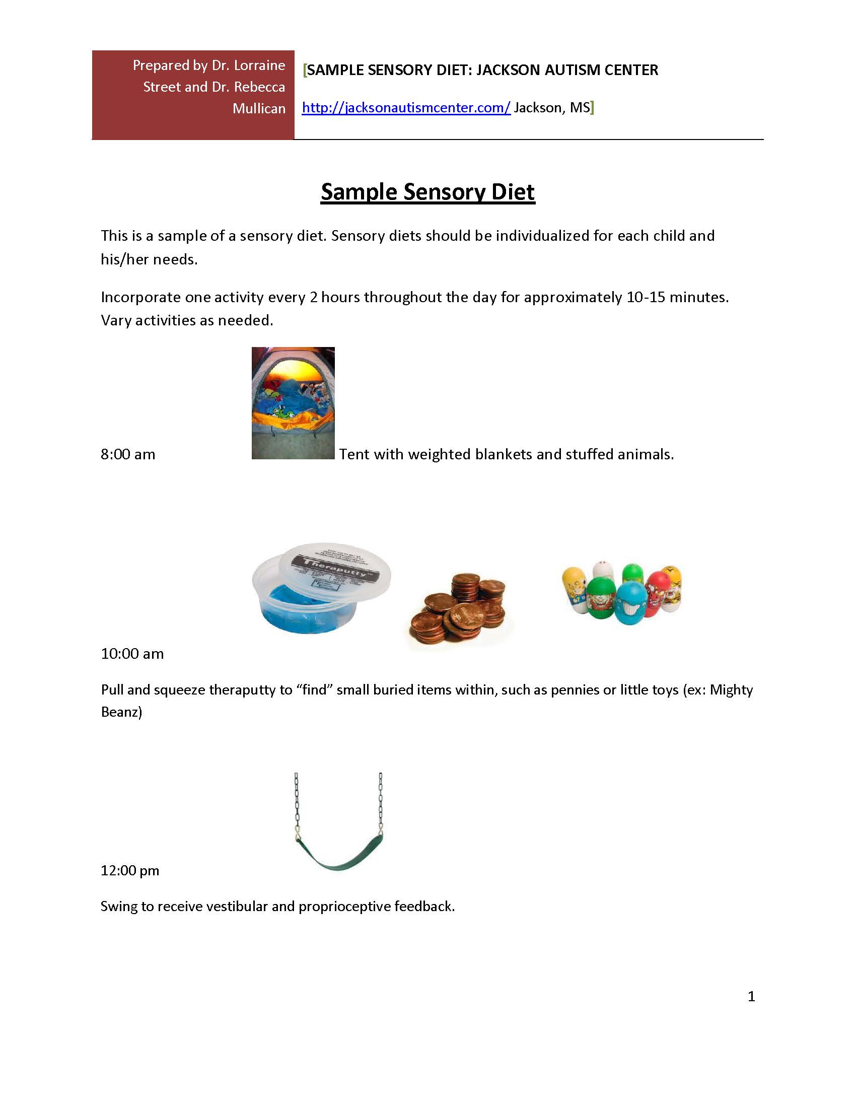 Sensory Diets At School And Home